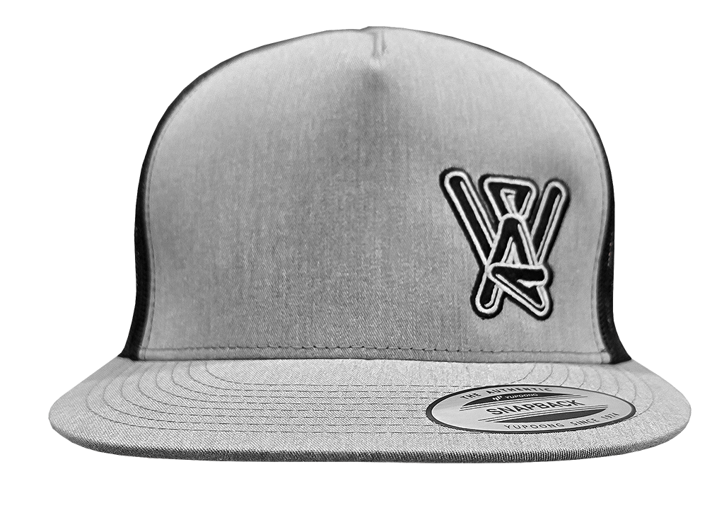 Flat Brimmed Light Gray/Black Snapback Hat
