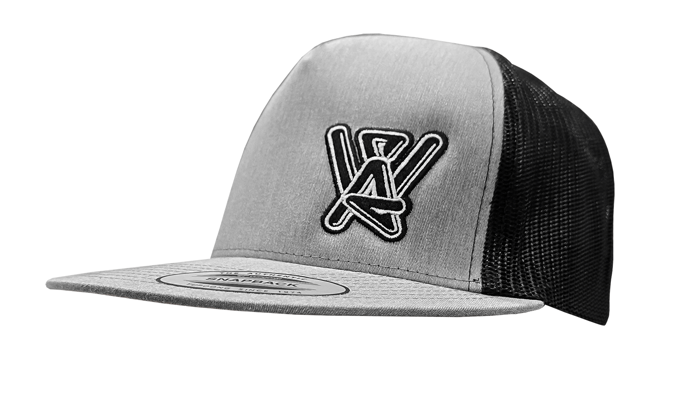 Flat Brimmed Light Gray/Black Snapback Hat