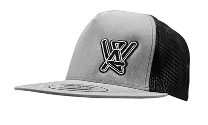 Flat Brimmed Light Gray/Black Snapback Hat